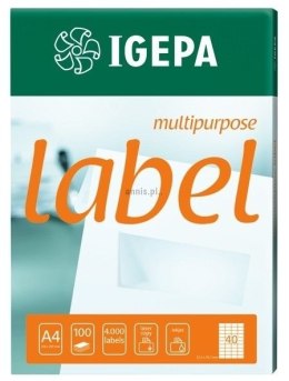 Etykieta samoprzylepna Igepa Label Multipurpose A4 - biały [mm:] 70x37