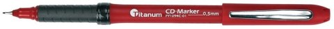 Marker do cd Titanum, czerwony 0,5mm (PY1094C-01)