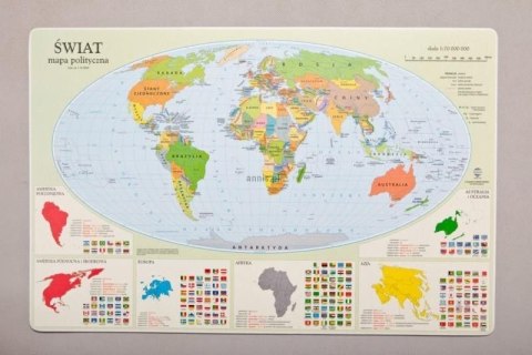 Podkład na biurko mapa Świat mix gumowany plastik [mm:] 580x380 Zachem