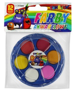Farby akwarelowe Fun&Joy 12 kolor. (FJ-12K21PUD)