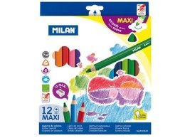 Kredki ołówkowe Milan Maxi 12 kolorów z temperówką (0722612)