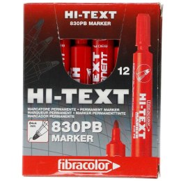 Marker permanentny Fibracolor Hi-Text 830/PB, czerwony 1,0-5,0mm ścięta końcówka