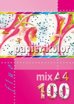 Papier kolorowy Kreska fluo A4 - mix 80g