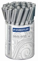 Marker permanentny Staedtler metaliczny, srebrny 1,0-2,0mm okrągła końcówka (8323-81)