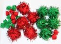 Pompony Titanum Craft-Fun Series brokatowe zielono-czerwony 30 szt (282932)