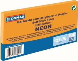 Notes samoprzylepny Donau Neon pomarańczowy 100k [mm:] 127x76 (7588011-12)