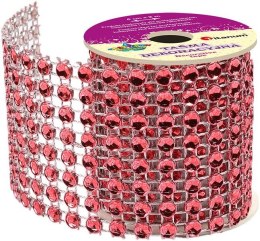 Taśma ozdobna Titanum Craft-Fun Series z kryształkami 50mm czerwona 2m (PJ512)