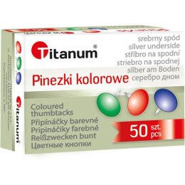 Pinezki Titanum kolorowe kolor: mix 50 szt