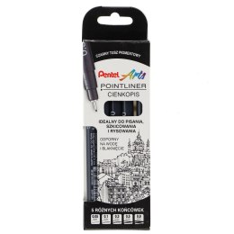 Cienkopis Pentel POINTLINER, czarne mixmm 1kol. (XBLW355C)